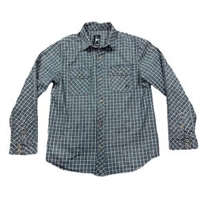 Kane & Unke Jacket Large Blue/white Plaid Flannel Lined Shacket Mens